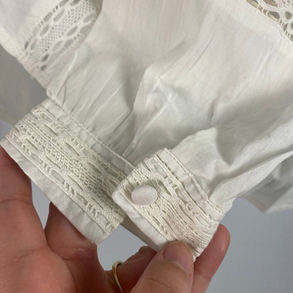 Free People 100% Cotton Embroidered Lace Peasant Blouse - Picture 7 of 9